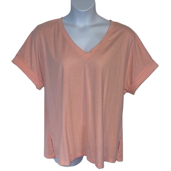 Pink cuffed sleeve tee Size 2XL - Picture 1 of 8